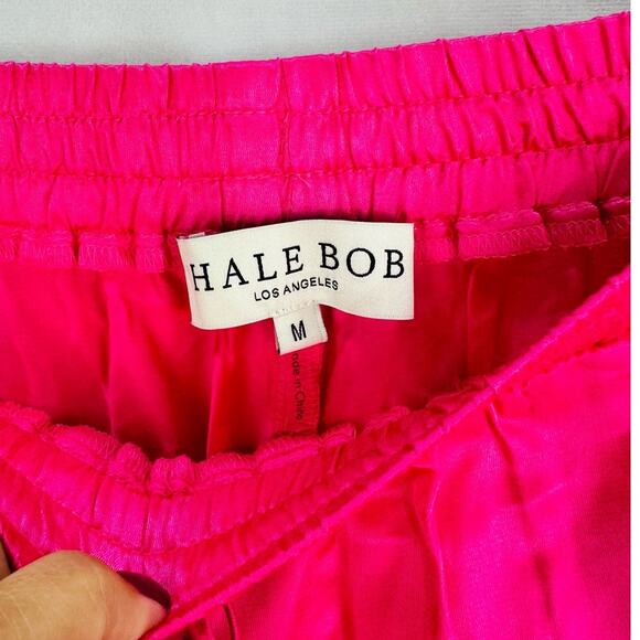 Hale Bob Ceres Silk Straight Fit Pant in Hot Pink size Medium - Picture 7 of 7